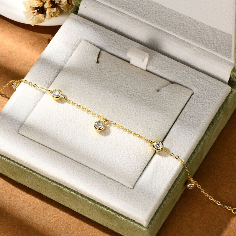 High-Quality Moissanite Adjustable Bracelet Gold plated