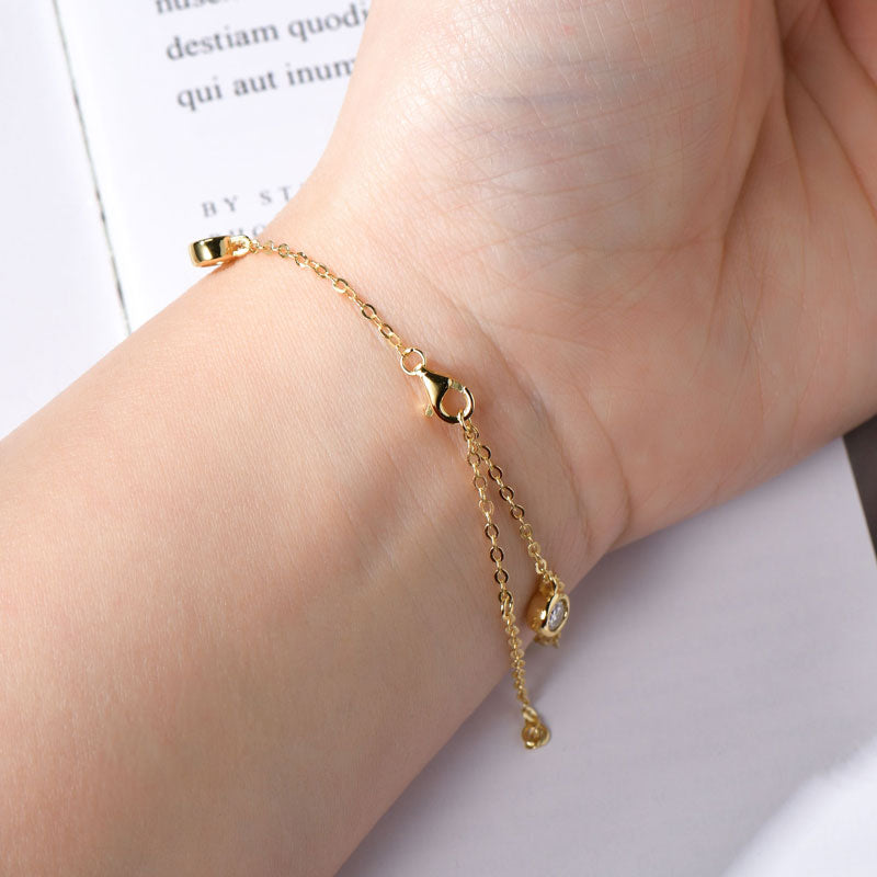High-Quality Moissanite Adjustable Bracelet Gold plated