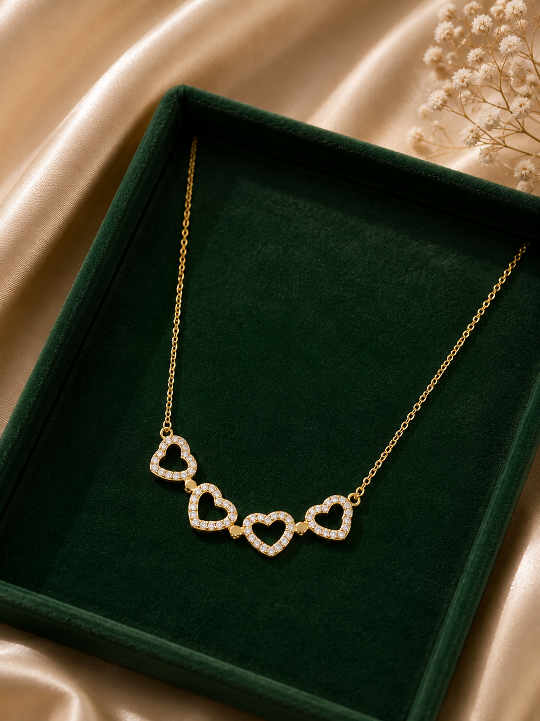 Elegant Gold Plated Four Leaf Clover Necklace – Convertible Design
