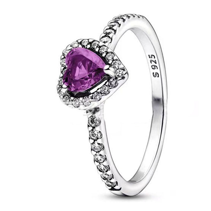 Heart Halo Ring with Pink Pear-Cut Stone