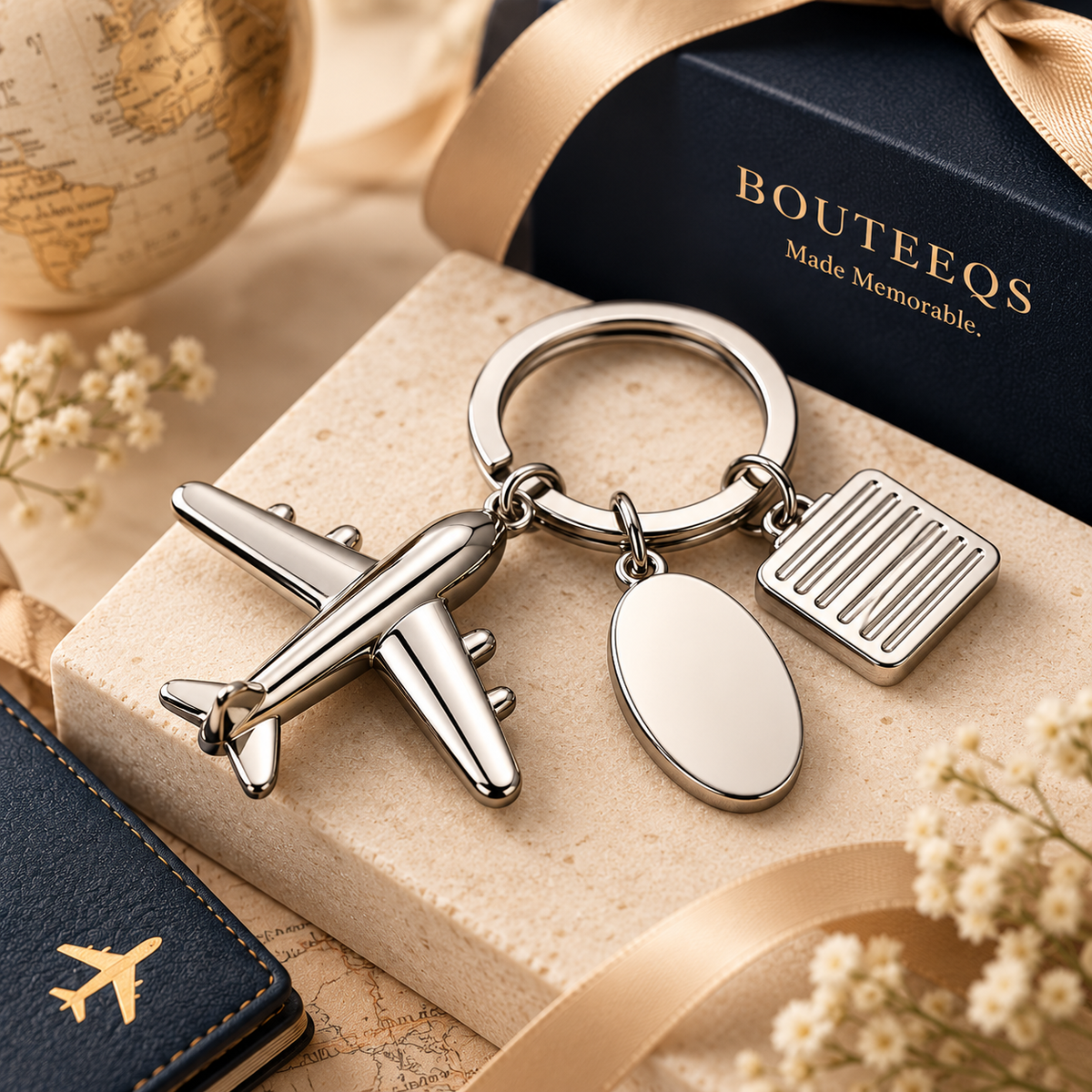 Personalized Airplane Keychain – Engravable Travel Keepsake