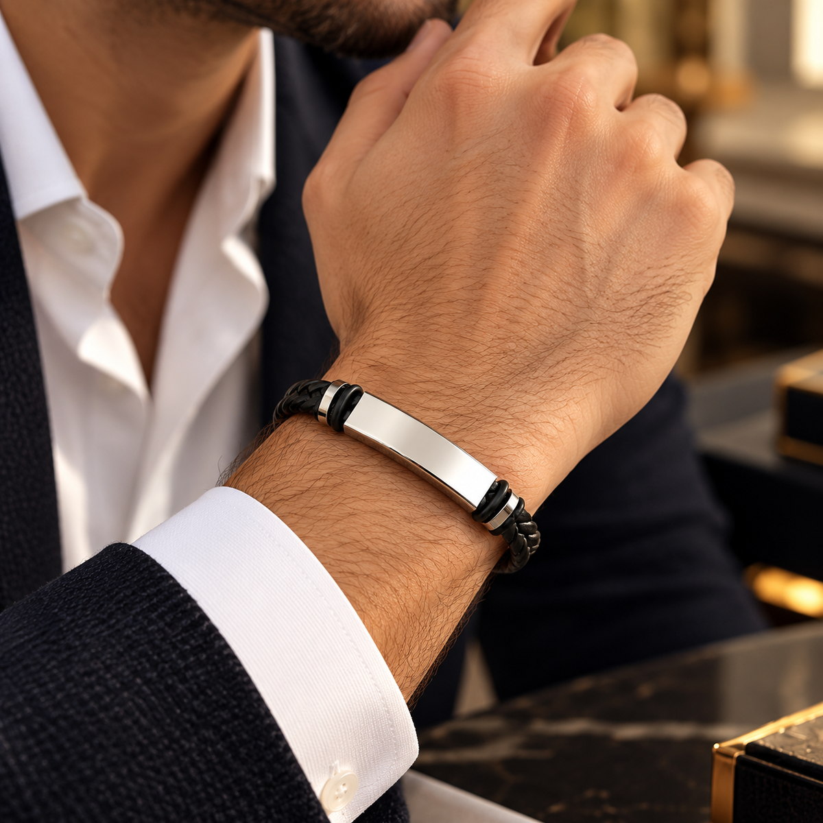 The Heritage Braided Bracelet – Personalized Men's Leather Bracelet