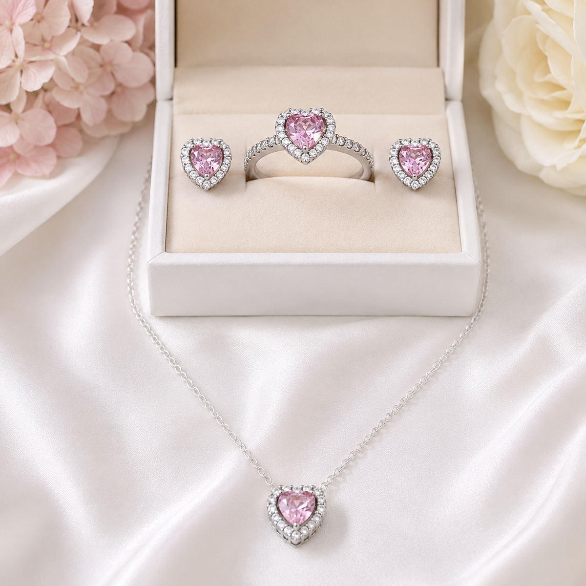 pink jewelry set