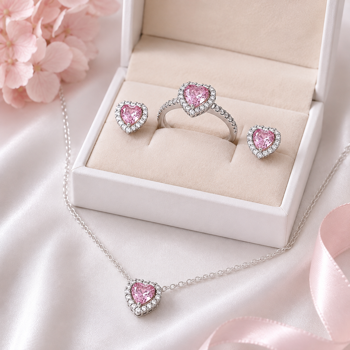 pink jewelry set