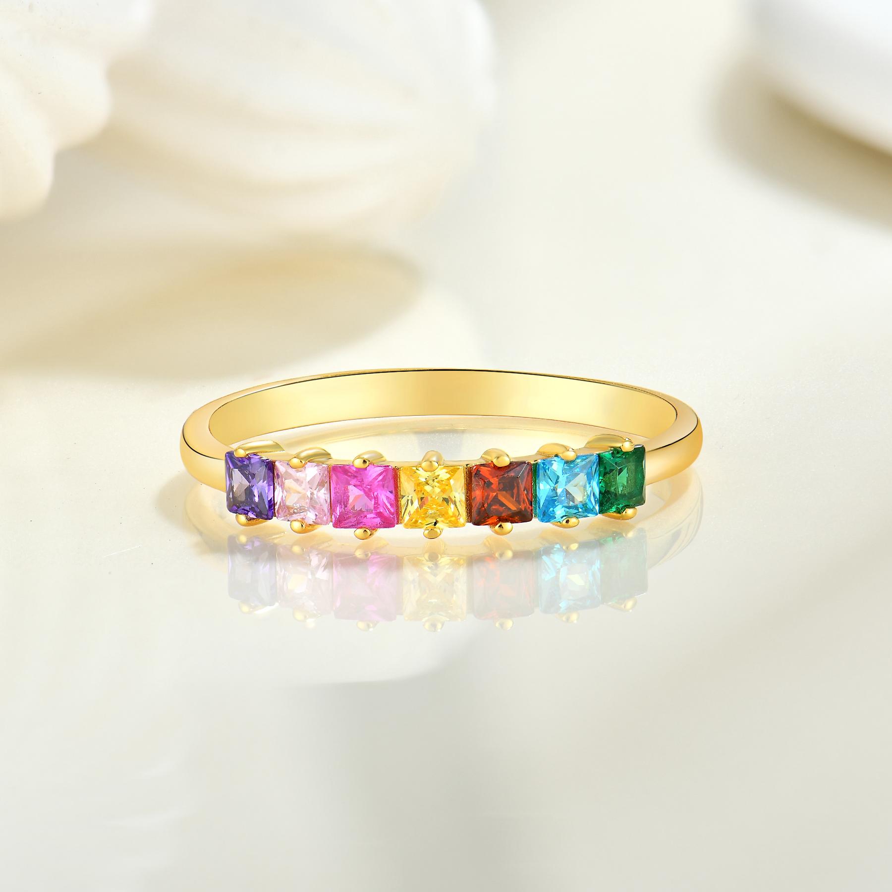 Rainbow Prism Band Ring