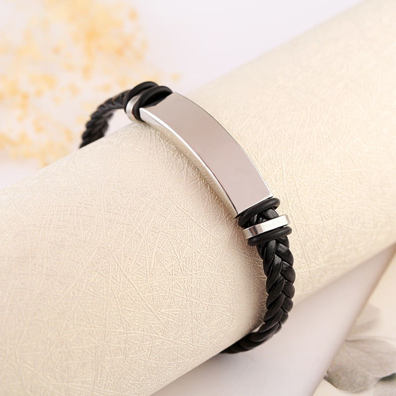 The Heritage Braided Bracelet – Personalized Men's Leather Bracelet