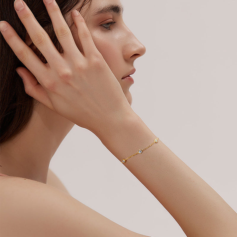 Adjustable Moissanite Diamond Bracelet – 4mm 1.2cttw 18k Gold plated