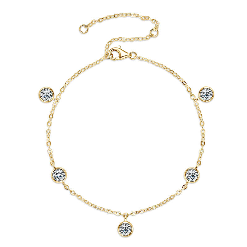 High-Quality Moissanite Adjustable Bracelet Gold plated