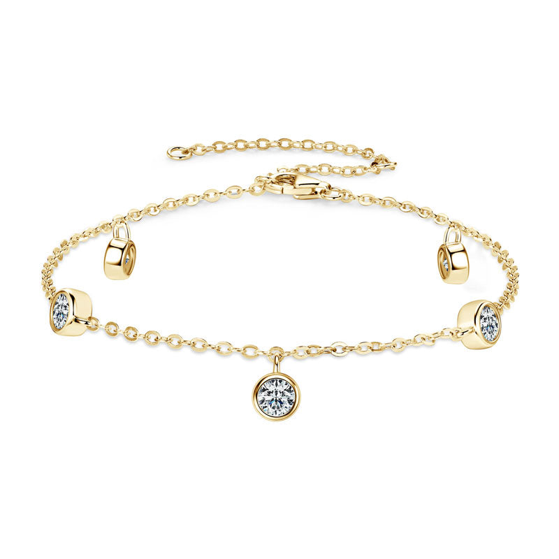 High-Quality Moissanite Adjustable Bracelet Gold plated