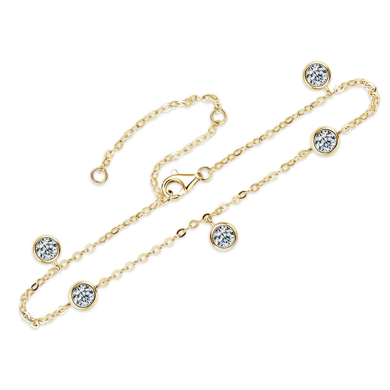 High-Quality Moissanite Adjustable Bracelet Gold plated