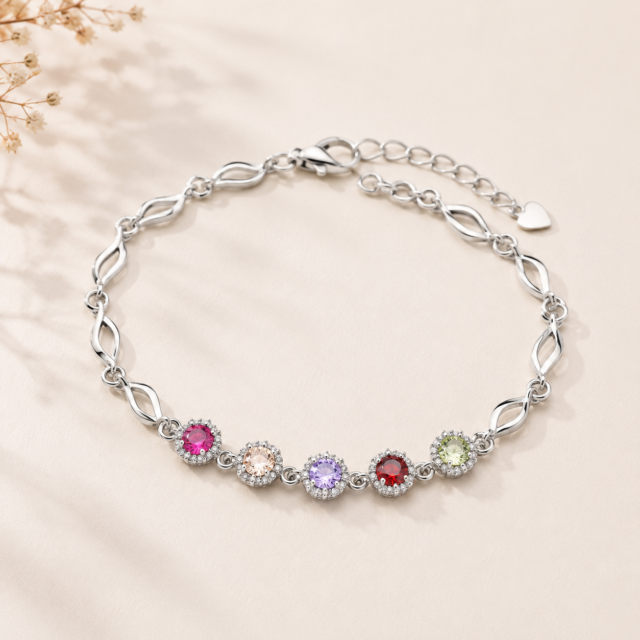 Chromatic Bloom Multicolour Silver Bracelet