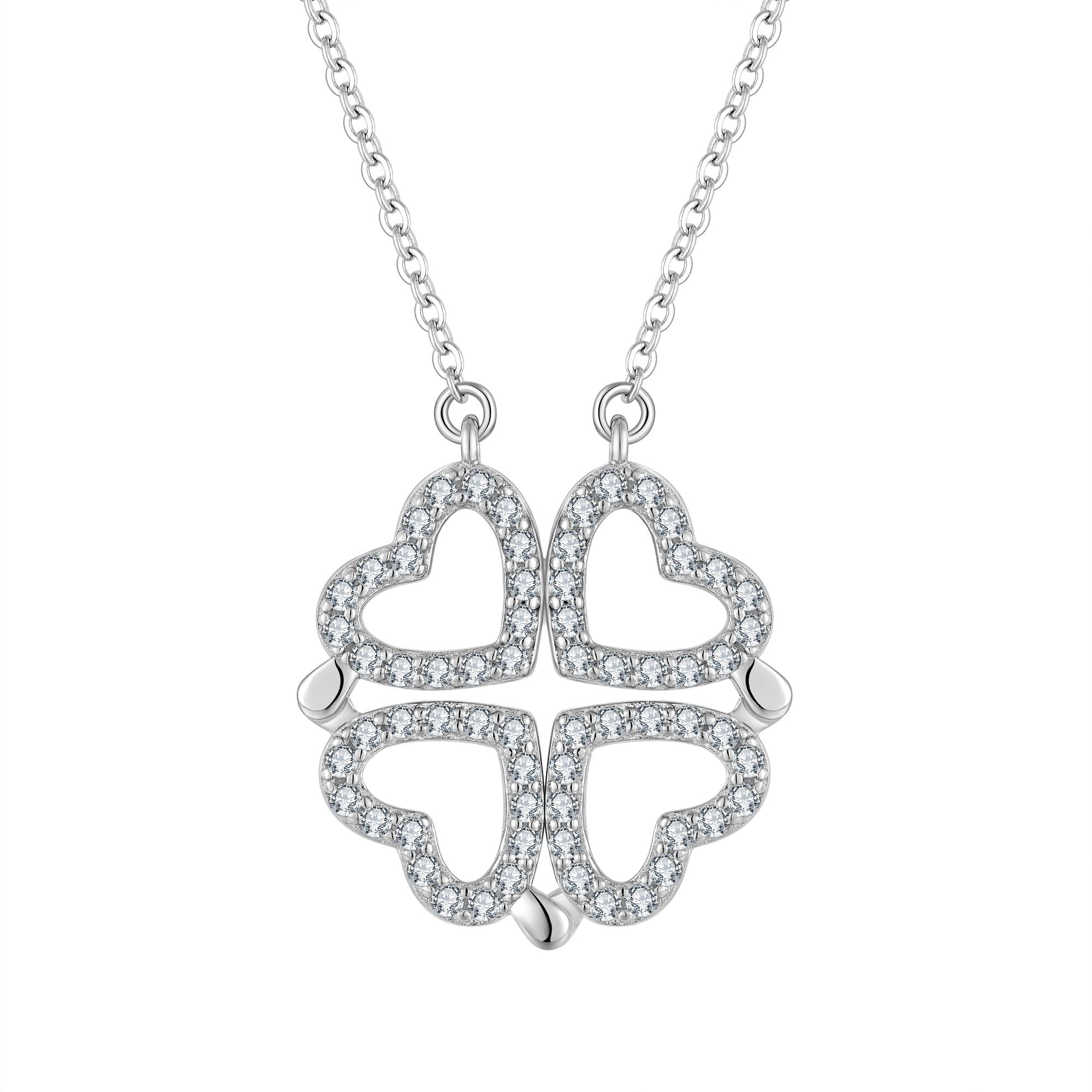 Elegant Rose Gold Plated Four Leaf Clover Necklace – Convertible Design