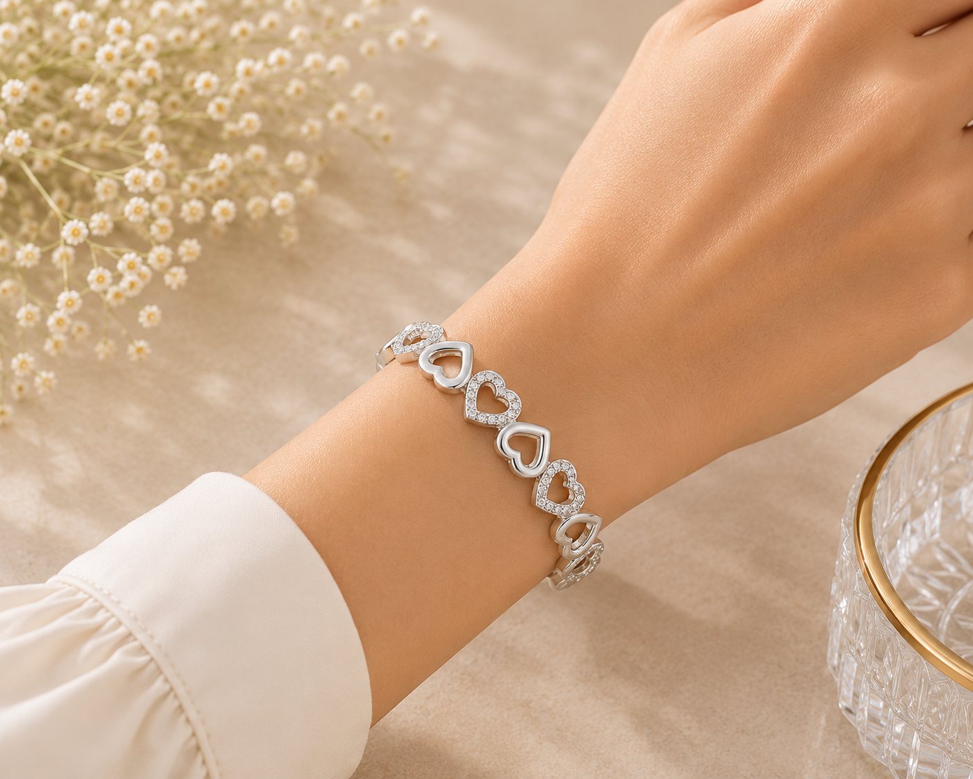 Heart Rhythm Silver Bracelet – 925 Sterling Silver