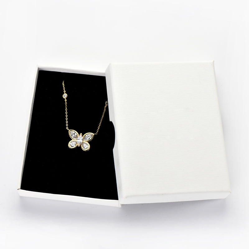 Butterfly Pendant Necklace – Marquise Cut 5A Cubic Zirconia, 18k Gold plated