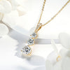 Lab-Grown Three-Stone Moissanite Necklace, 1.85 Carat D Colour, 18K Gold-Plated