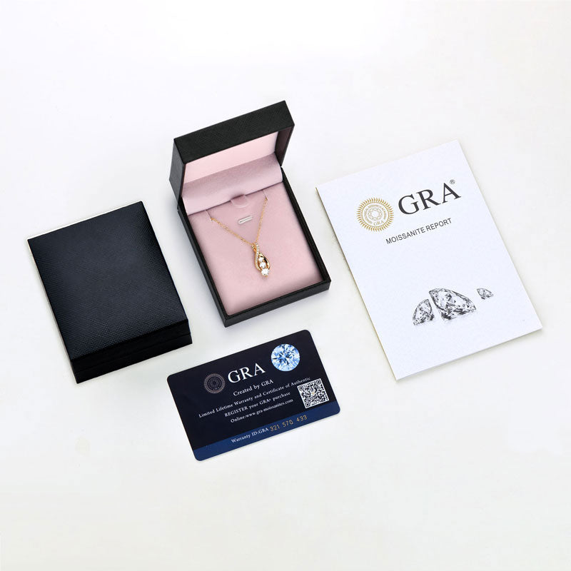 Infinity Pendant Necklace with Full Moissanite VVS 1 ct 18k Gold Plated