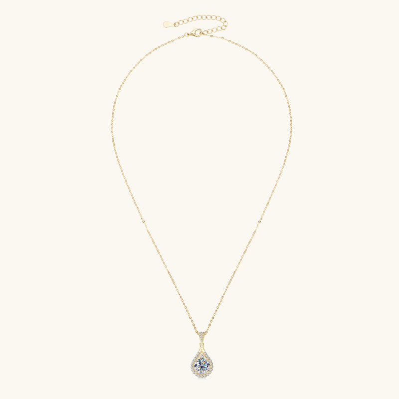 قلادة كلاسيكية فاخرة من حجر الموزانيت الرقيق على شكل قرع، مقاس 6.5 مم، مطلية بالذهب عيار 18 قيراطًا