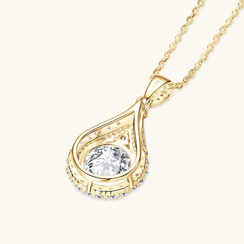 قلادة كلاسيكية فاخرة من حجر الموزانيت الرقيق على شكل قرع، مقاس 6.5 مم، مطلية بالذهب عيار 18 قيراطًا