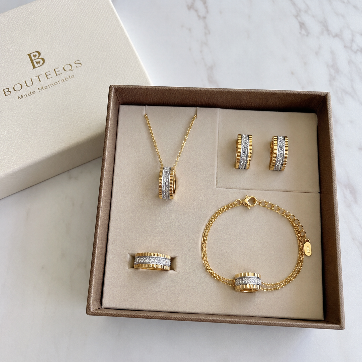 Two-Tone Eternity Sparkle Jewelry Set