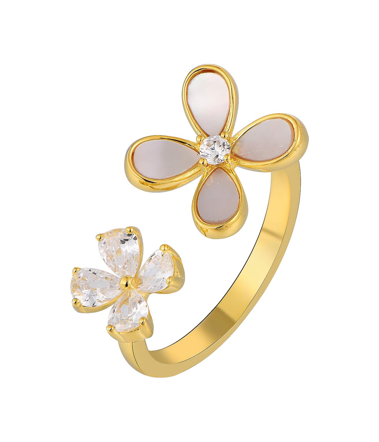 Gold plated Bloom Duo Open Ring
