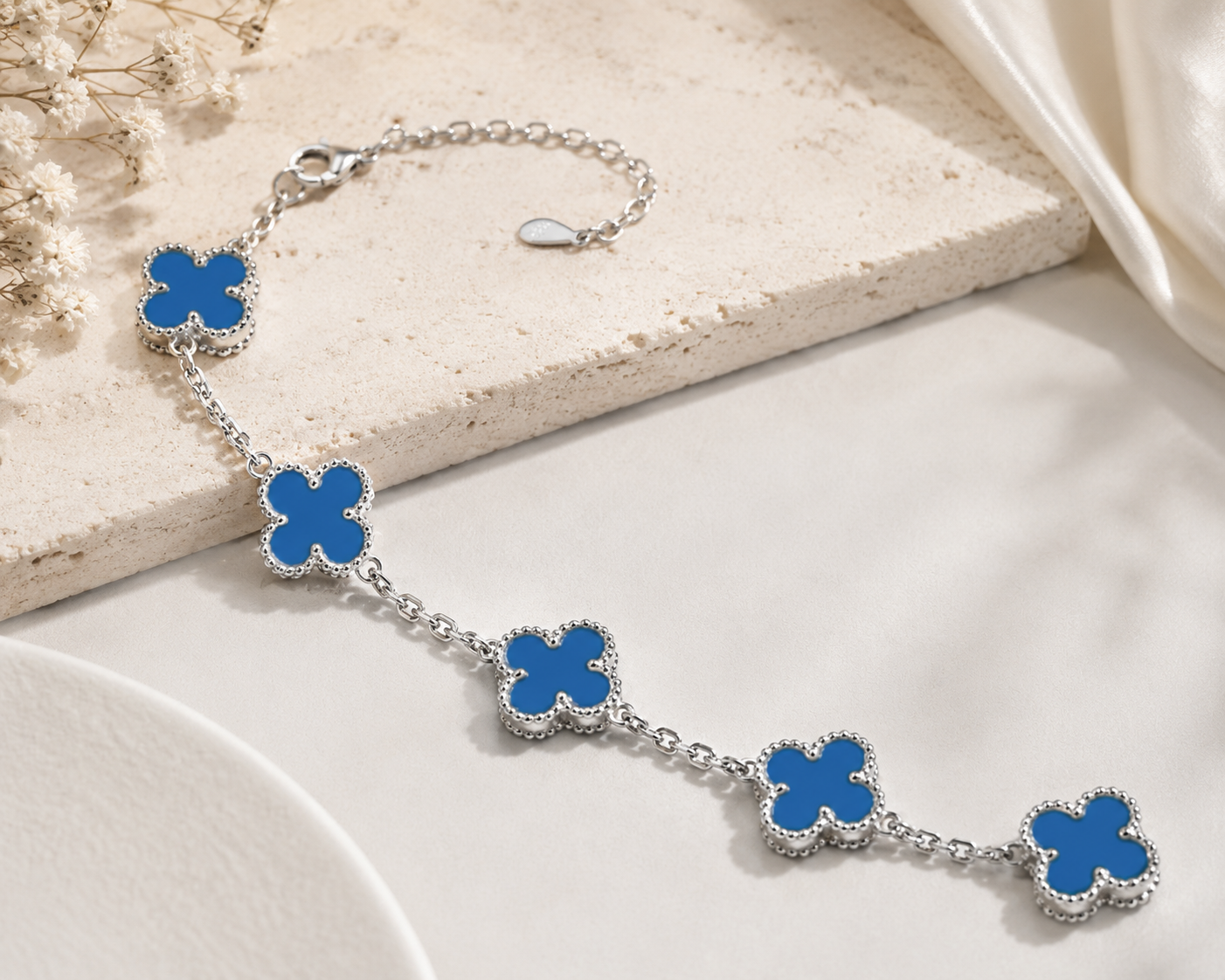 Azure Blue Five Clover Bracelet