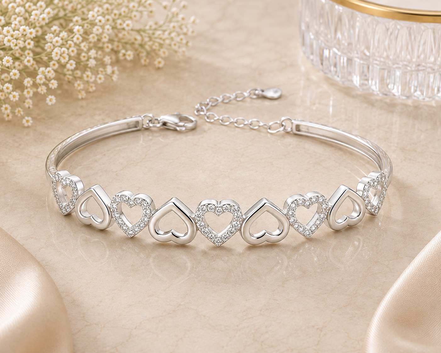 Heart Rhythm Silver Bracelet – 925 Sterling Silver